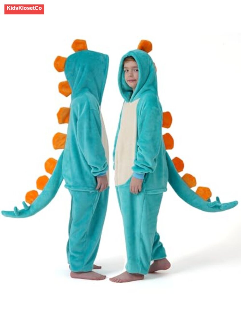 Kids Dinosaur Onesie Halloween Cosplay Stegosaurus Pajamas Flannel Plush